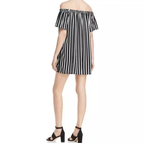 French Connection Vertical Stripe Off the Shoulder Tunic Top and/or Mini Dress - Picture 6 of 8